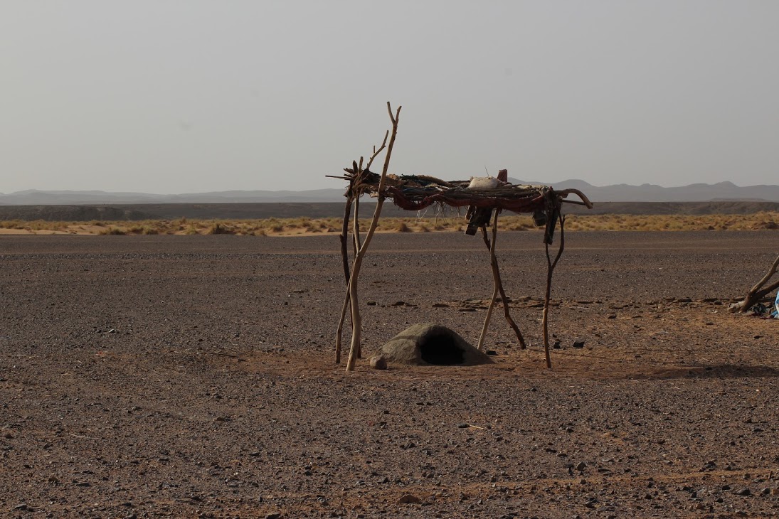 The earth oven in the village